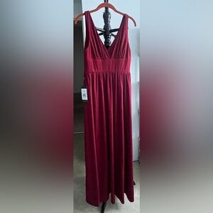 Ever Pretty Deep V-Neck Burgundy Dress